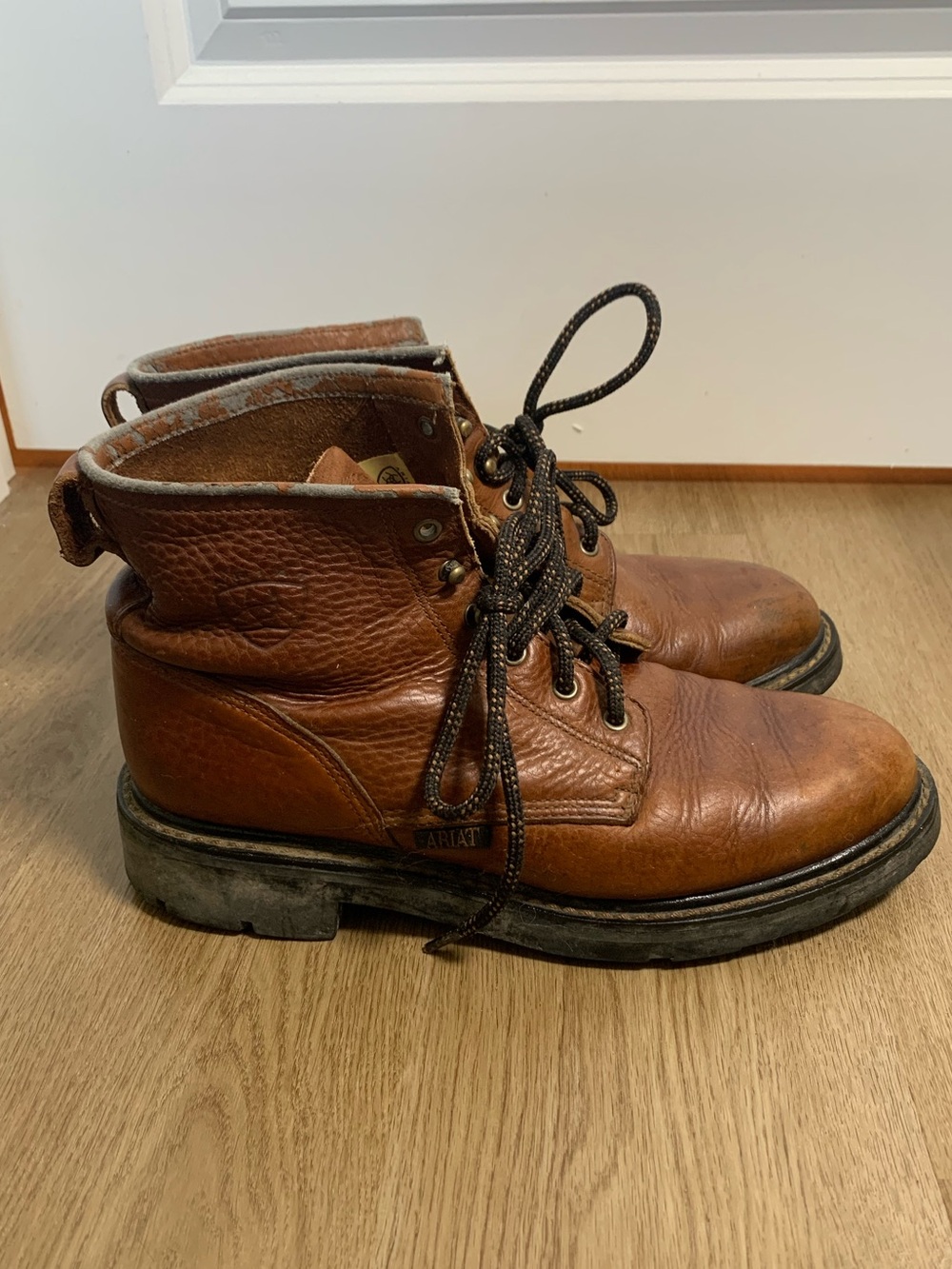 Ariat Womens Size 10 31080 Brown Leather Roper Ranch RTS Boots Lace Up Chore